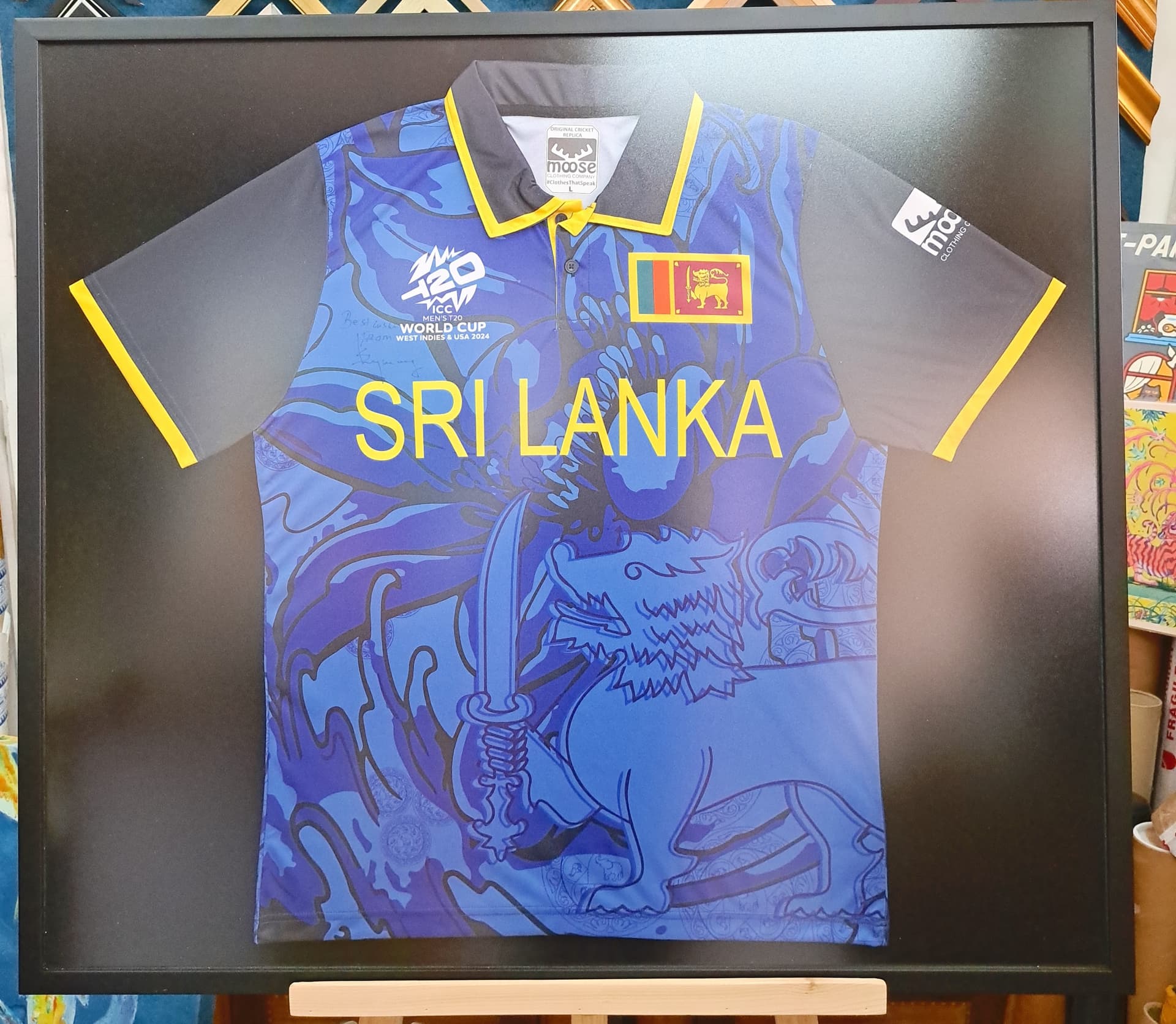 Shadow box framing Singapore - sports jersey displayed in custom three-dimensional shadow box frame